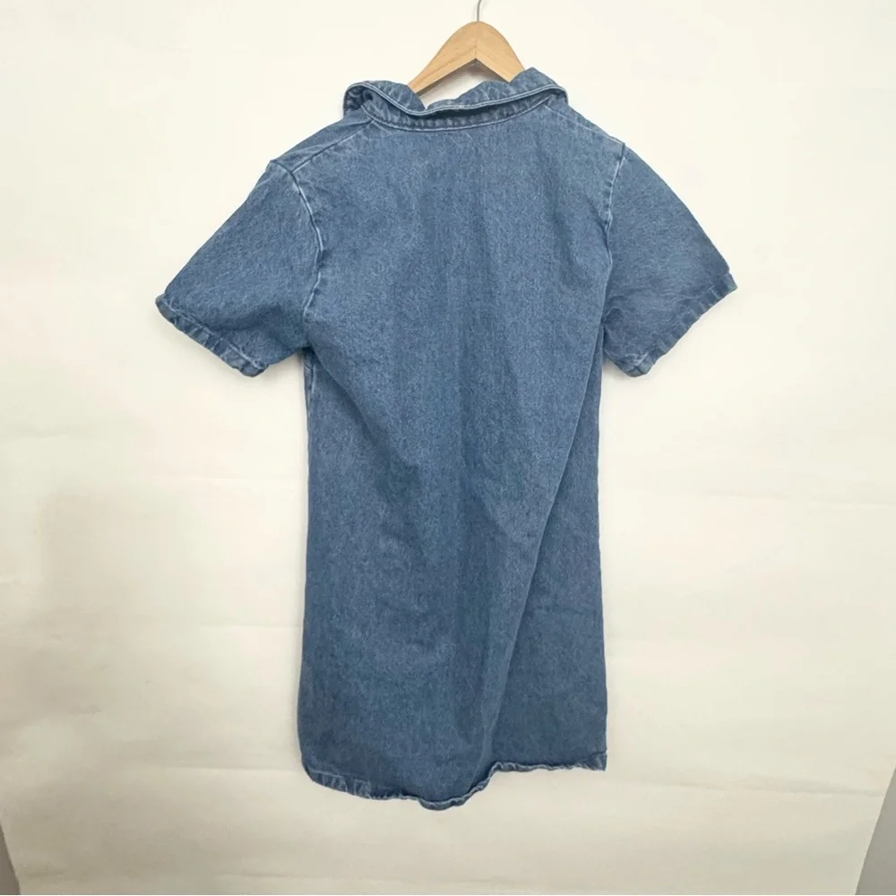 Nobody's Child Blue Golders Zip Through Denim Dress Size 2 - Picture 4 of 5